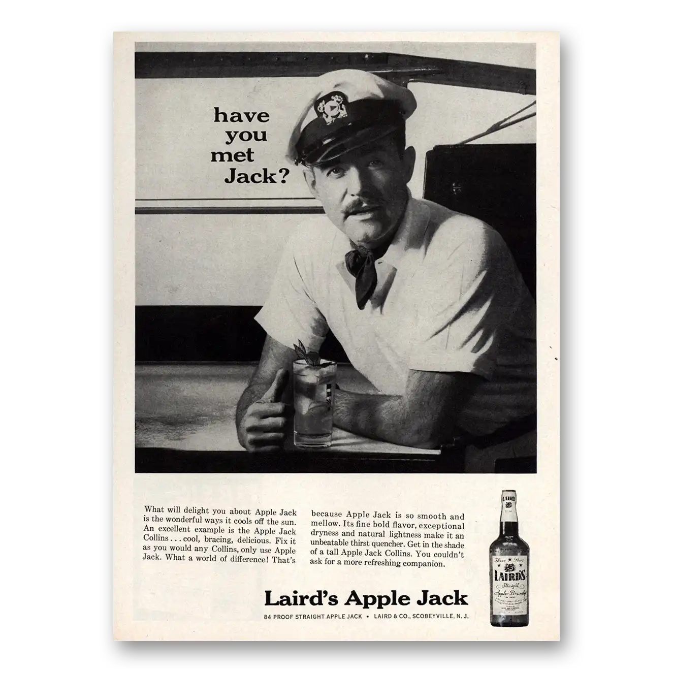 1955 Lairds Apple Jack Have You Met Jack Vintage Magazine Print Ad