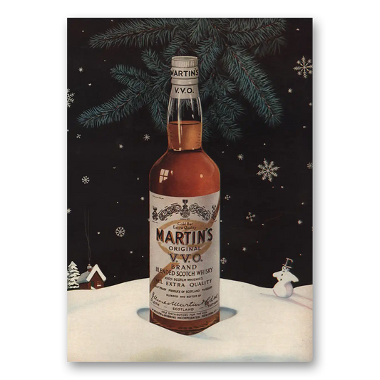 1955 Martins Whisky Christmas Vintage Magazine Print Ad