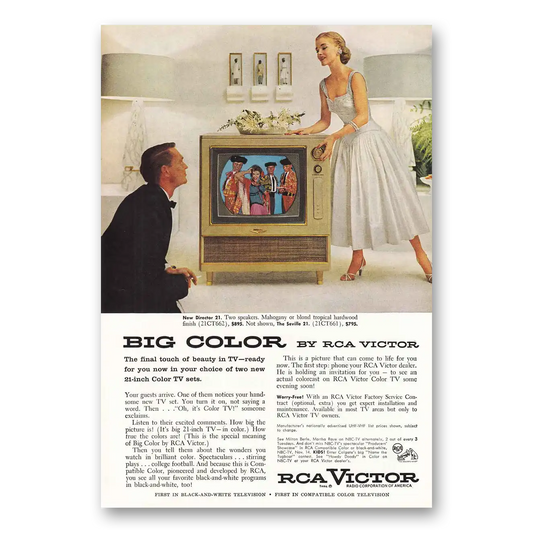 1955 RCA Victor Television New Director 21 TV Vintage Magazine Print Ad