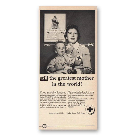 1955 American Red Cross Greatest Mother In the World Vintage Magazine Print Ad