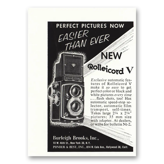 1955 Rolleicord Camera Easier Than Ever Vintage Magazine Print Ad