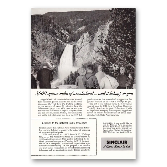 1955 Sinclair Salute to National Parks Association Vintage Magazine Print Ad