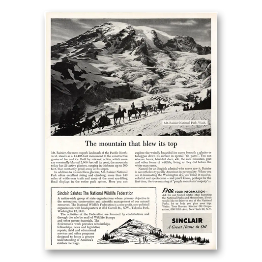 1955 Sinclair Salutes National Wildlife Federation Vintage Magazine Print Ad