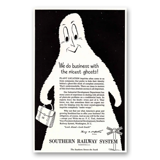 1955 Southern Railway Nicest Ghosts Vintage Magazine Print Ad