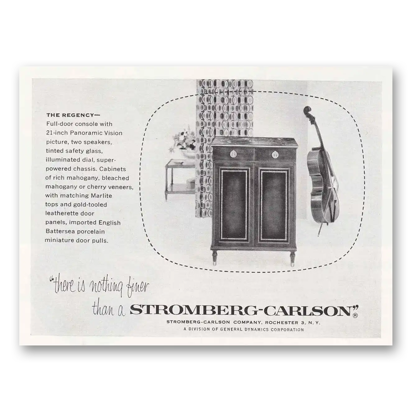 1955 Stromberg Carlson Radios Regency Vintage Magazine Print Ad