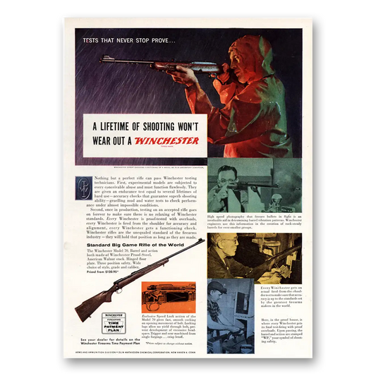 1955 Winchester Repeating Arms Lifetime of Shooting Vintage Magazine Print Ad