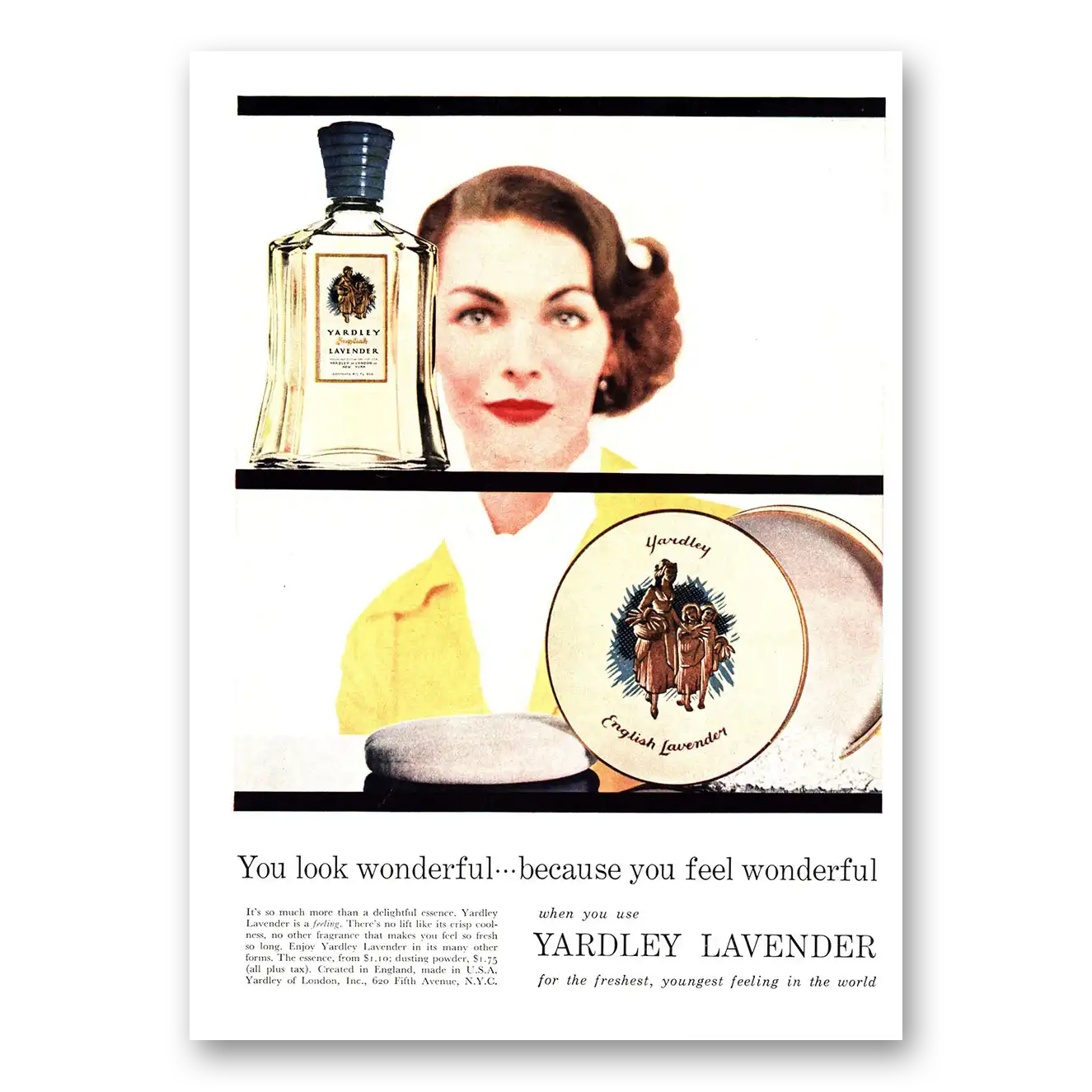 1955 English Lavender You Look Wonderful Vintage Magazine Print Ad