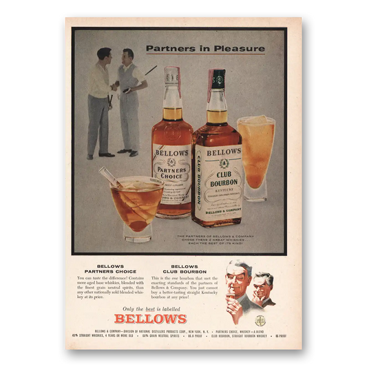 1956 Bellows Partners Choice Partners In Pleasure Vintage Magazine Print Ad