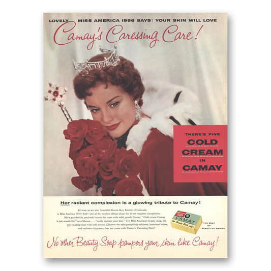 1956 Camay Soap Lovely Miss America Vintage Magazine Print Ad