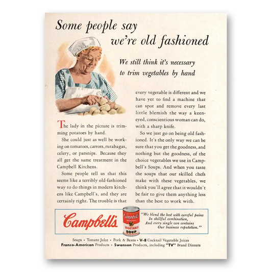 1956 Campbells Soup Some People Say We're Old Fashioned Vintage Magazine Print Ad