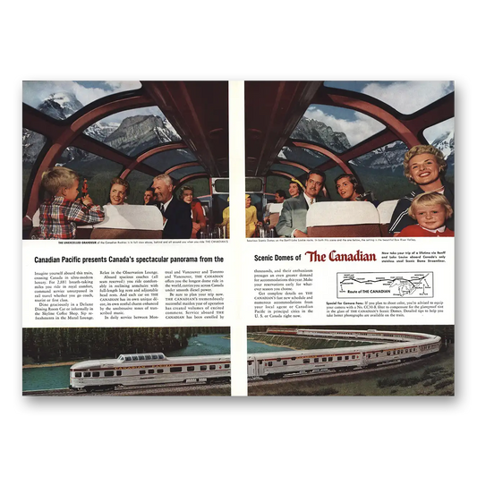 1956 Canadian Pacific Canadian Scenic Domes Canadian Rockies Vintage Magazine Print Ad