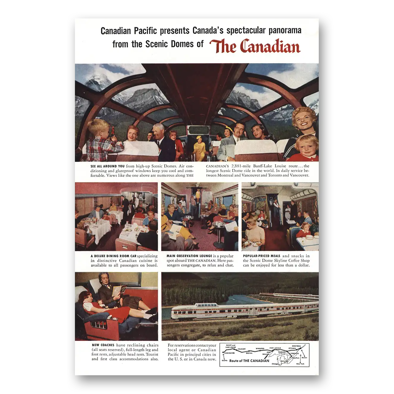 1956 Canadian Pacific Canadian Spectacular Panorama Vintage Magazine Print Ad