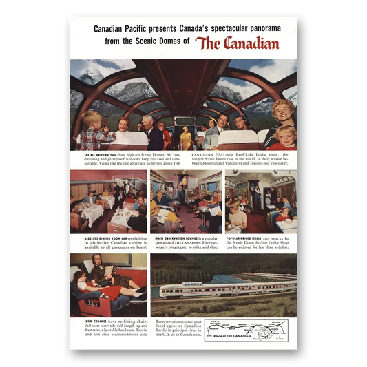 1956 Canadian Pacific Canadian Spectacular Panorama Vintage Magazine Print Ad