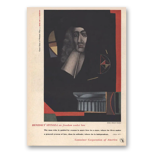 1956 Container Corporation of America Benedict Spinoza Vintage Magazine Print Ad