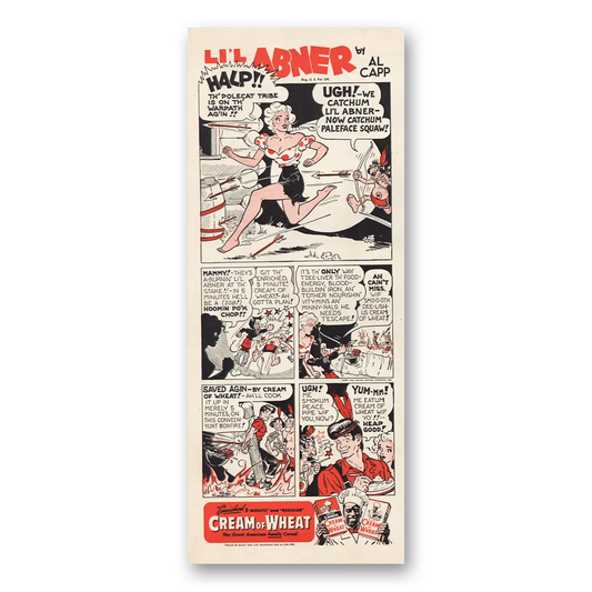 1946 Cream of Wheat Lil Abner Polecat Tribe Vintage Magazine Print Ad