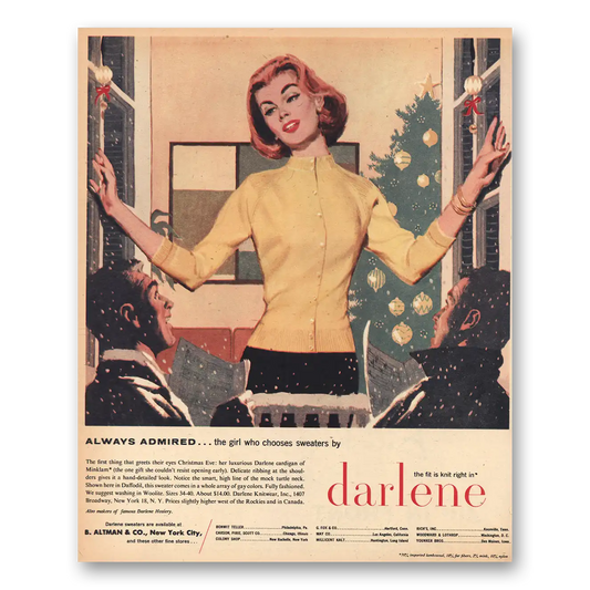 1956 B Altman Darlene Cardigan Always Admired Vintage Magazine Print Ad