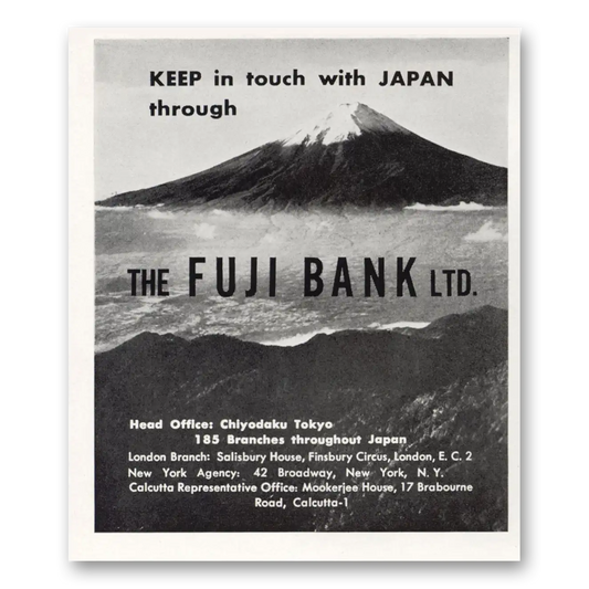 1956 Fuji Bank Keep In Touch with Japan Vintage Magazine Print Ad