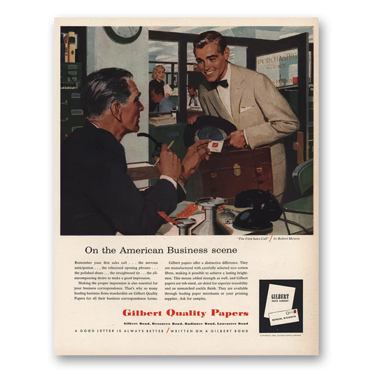 1956 Gilbert Paper American Business Scene Vintage Magazine Print Ad