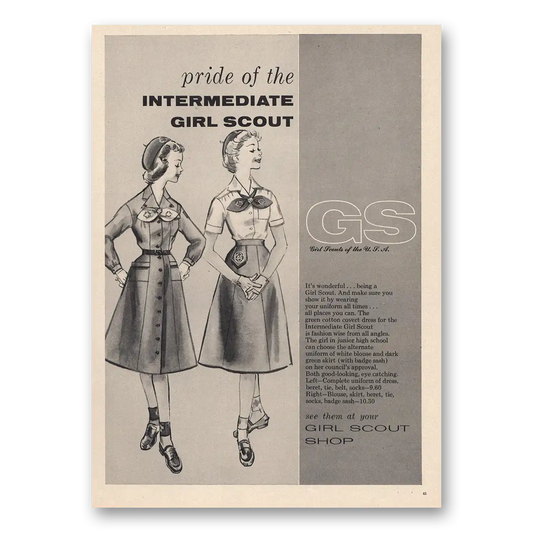 1956 Girl Scout Shop Pride of Intermediate Vintage Magazine Print Ad