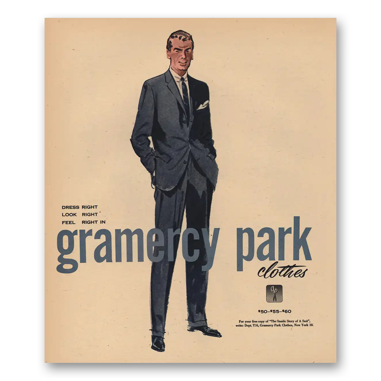 1956 Gramercy Park Clothes Dress Right Look Right Vintage Magazine Print Ad