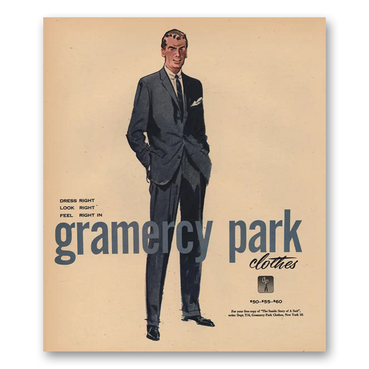 1956 Gramercy Park Clothes Dress Right Look Right Vintage Magazine Print Ad