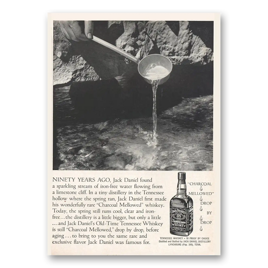 1956 Jack Daniels Ninety Years Ago Vintage Magazine Print Ad