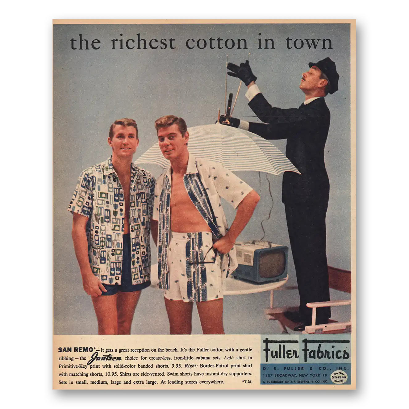 1956 Jantzen Richest Cotton In Town Vintage Magazine Print Ad