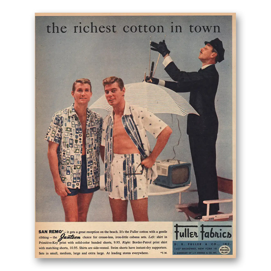 1956 Jantzen Richest Cotton In Town Vintage Magazine Print Ad