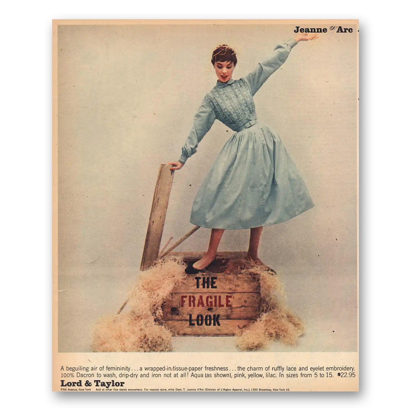 1956 Lord & Taylor Jeanne of Arc Vintage Magazine Print Ad