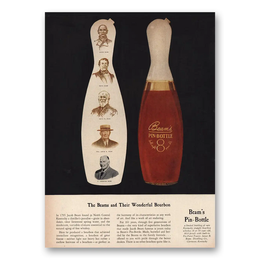 1956 Jim Beam Pin Bottle Wonderful Bourbon Vintage Magazine Print Ad