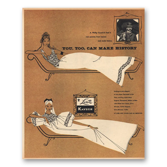 1956 Kayser Hosiery Phillip Goodrich Vintage Magazine Print Ad