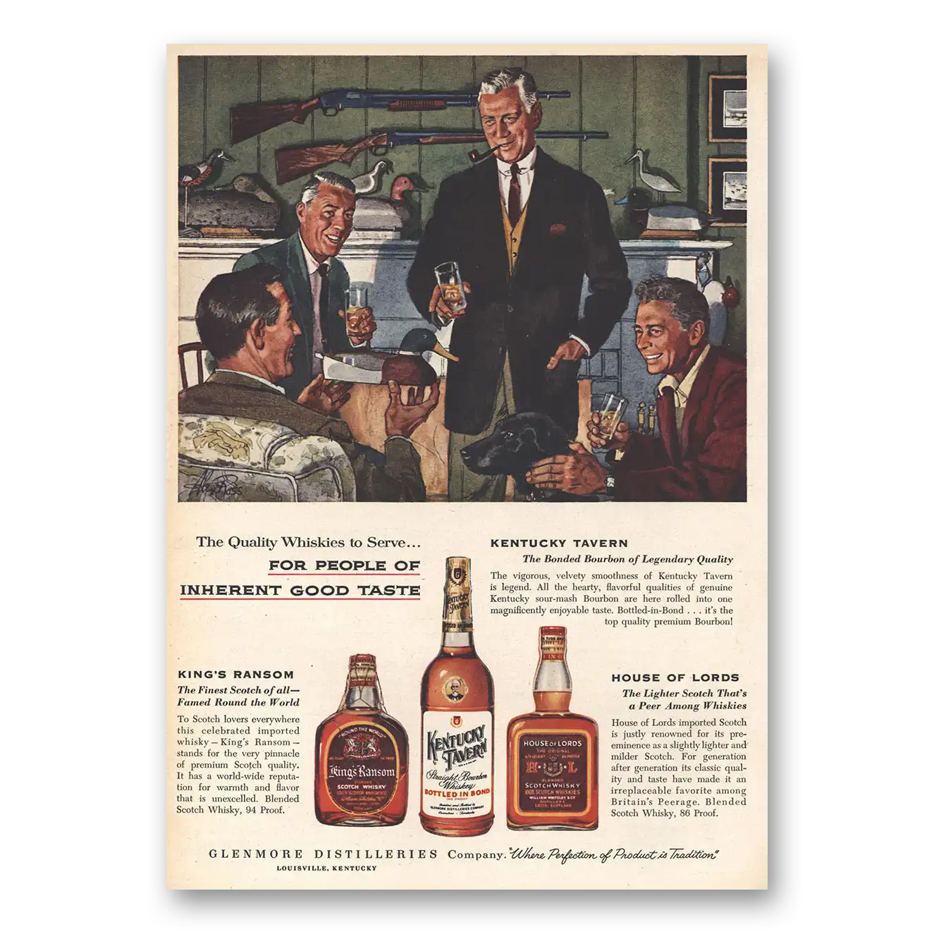 1956 Kings Ransom Whiskey House of Lords Vintage Magazine Print Ad