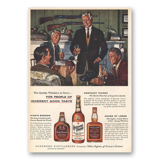 1956 Kings Ransom Whiskey House of Lords Vintage Magazine Print Ad