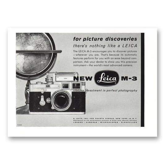 1956 Leica Cameras For Picture Discoveries Vintage Magazine Print Ad