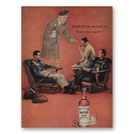 1956 Martins Whisky Thats the Spirit Vintage Magazine Print Ad