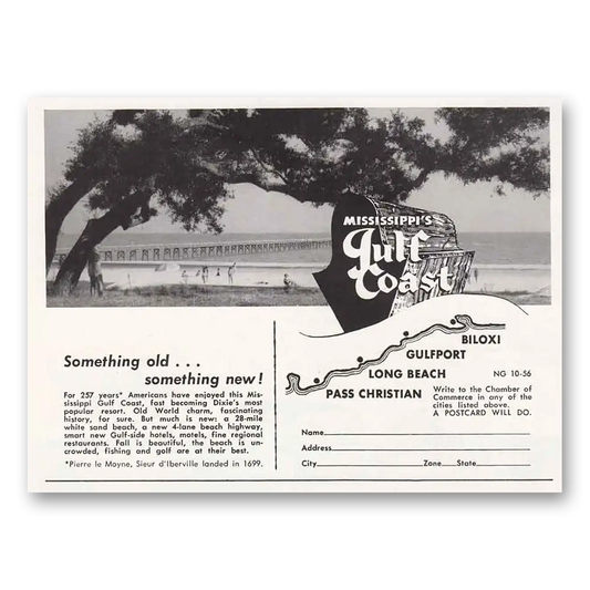 1956 Mississippi Gulf Coast Something Old Something Vintage Magazine Print Ad