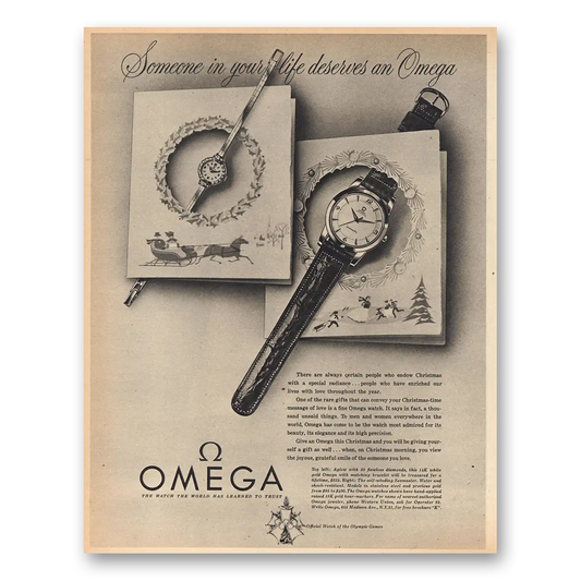 1956 Omega Watch Someone In Your Life Deserves Vintage Magazine Print Ad