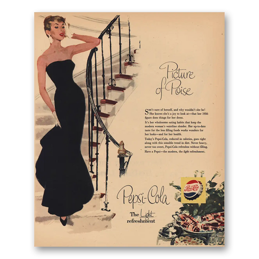 1956 Pepsi Picture of Poise Vintage Magazine Print Ad