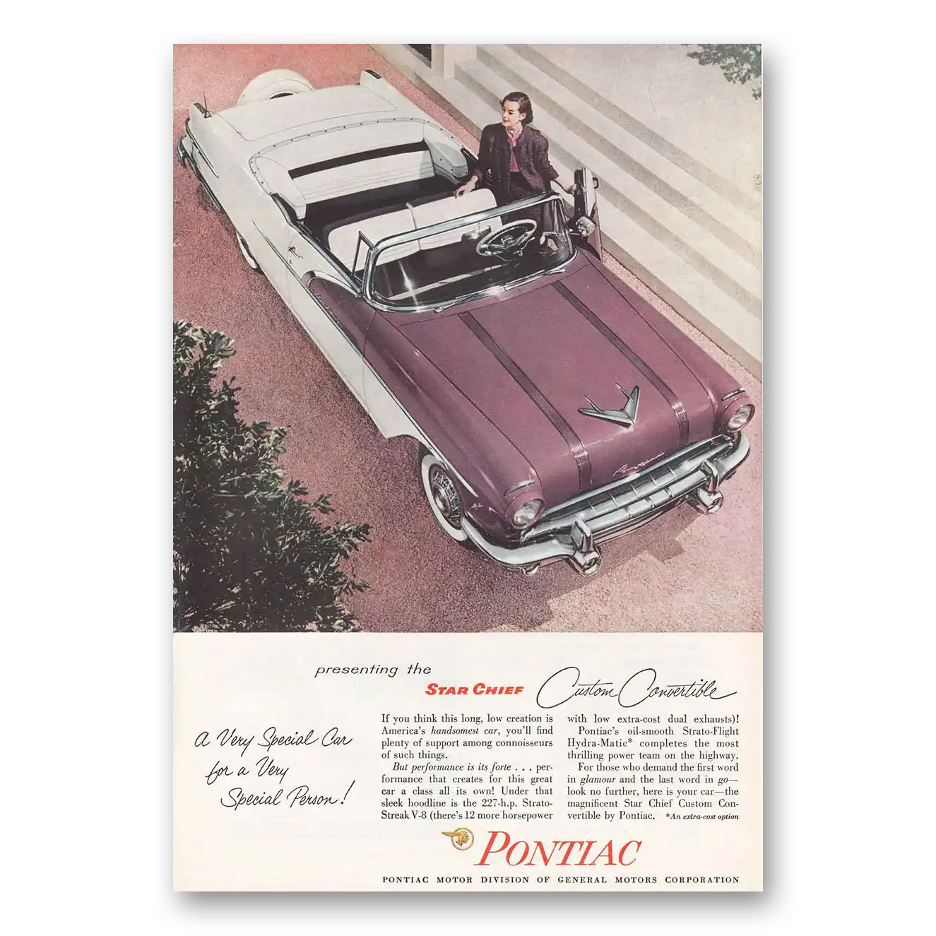 1956 Pontiac Star Chief Custom Convertible Very Special Car for a Very Special Person Vintage Magazine Print Ad