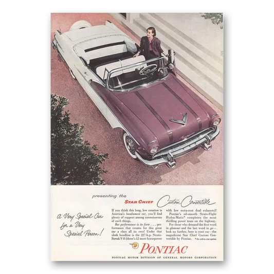 1956 Pontiac Star Chief Custom Convertible Very Special Car for a Very Special Person Vintage Magazine Print Ad