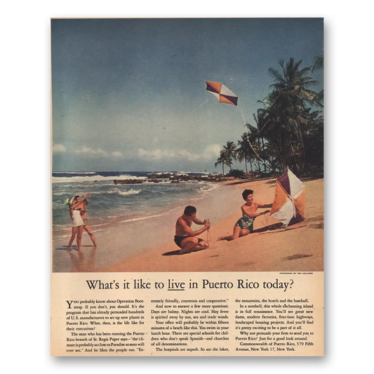 1956 Puerto Rico Whats It Like to Live In Puerto Rico Today Vintage Magazine Print Ad