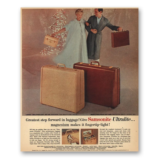 1956 Samsonite Luggage Greatest Step Forward Ultralite Vintage Magazine Print Ad