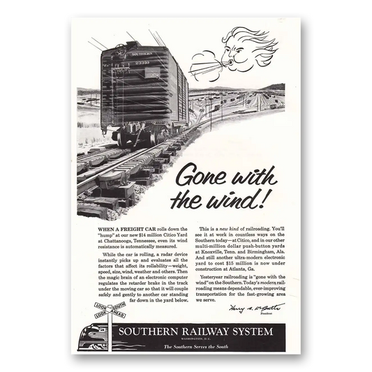 1956 Southern Railway Gone with the Wind Vintage Magazine Print Ad