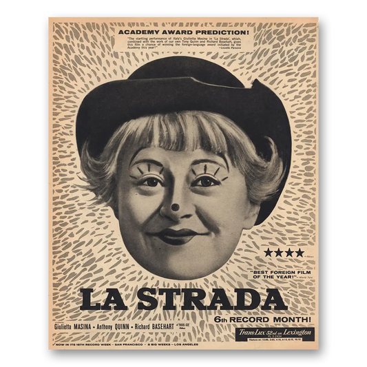 1956 La Strada Promo Academy Award Prediction Vintage Magazine Print Ad