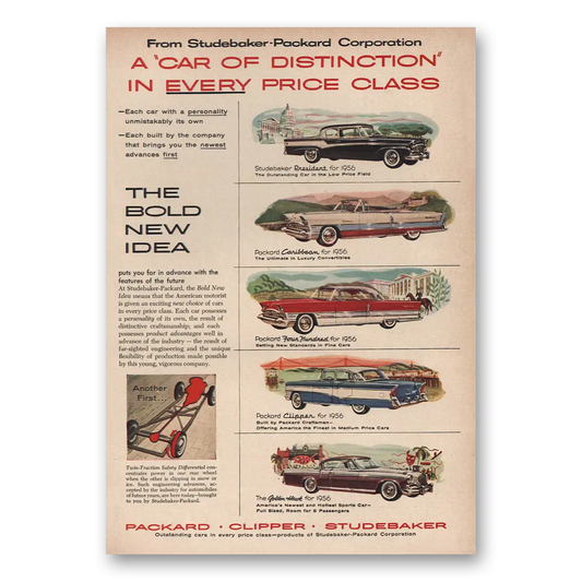 1956 Studebaker Car of Distinction Vintage Magazine Print Ad