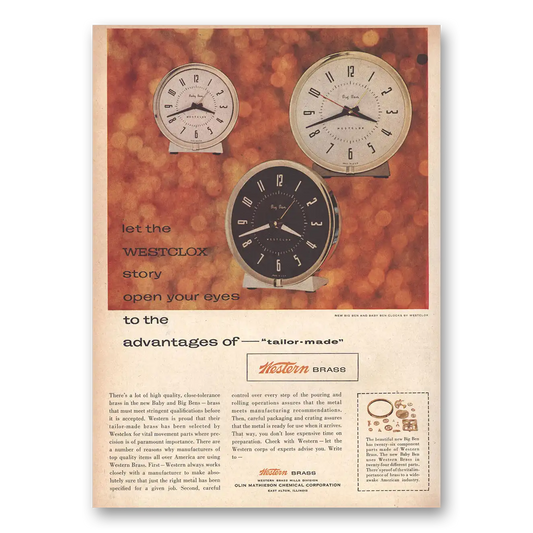 1956 Westclox Clocks Story Open Your Eyes Vintage Magazine Print Ad