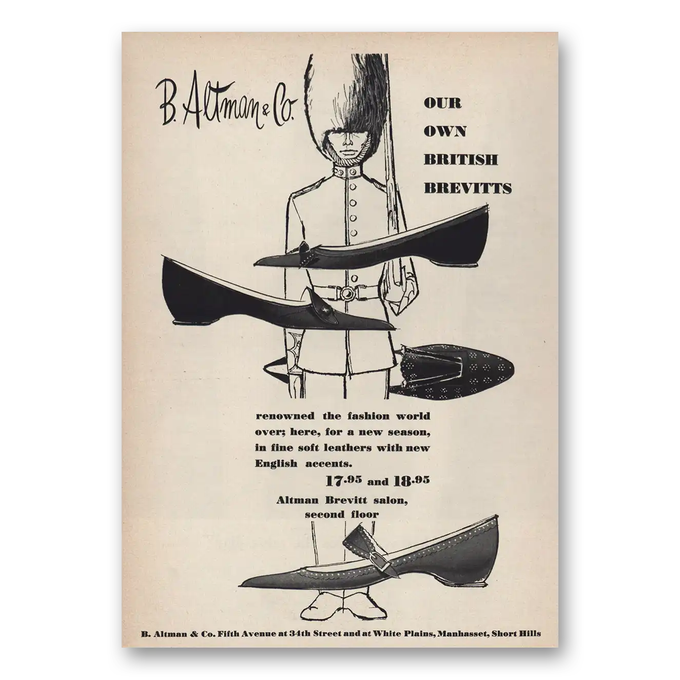 1957 B Altman Our Own British Brevitts Vintage Magazine Print Ad