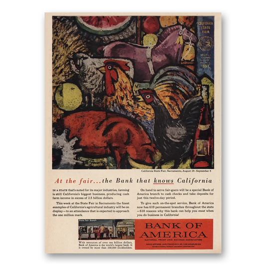 1957 Bank of America California State Fair Vintage Magazine Print Ad