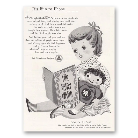 1957 Bell Telephone Dolly Phone Its Fun to Phone Vintage Magazine Print Ad