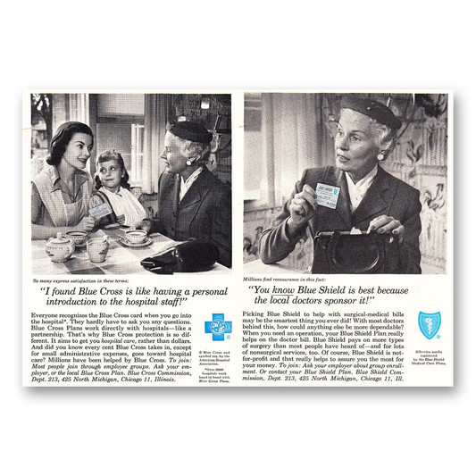 1957 Blue Cross Insurance Like Having a Personal Introduction to Hospital Staff Vintage Magazine Print Ad